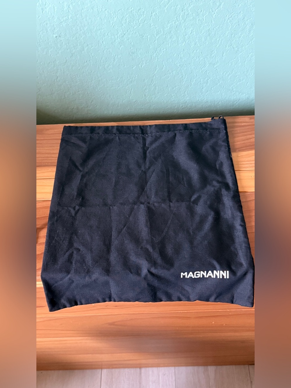 Magnanni Black Cotton Shoe Dust Bag Drawstring Storage Pouch 14” x 12”